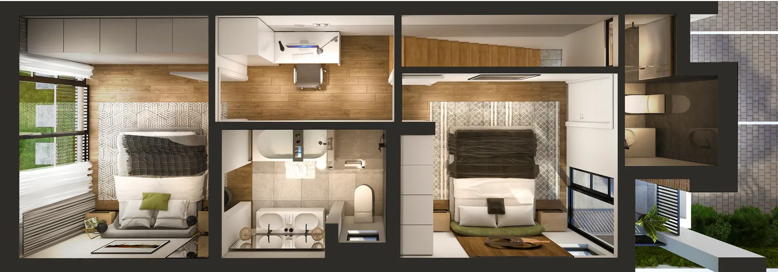 3D rendered first floor layout